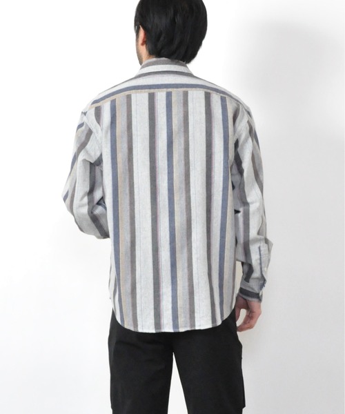 Hub&Spoke（ハブアンドスポーク）の「ストライプルーズシャツ（シャツ/ブラウス・メンズ・ホワイト系その他/ブルー系その他/グレー系その他/パープル系その他・MEDIUM/LARGE）」の6枚目の写真