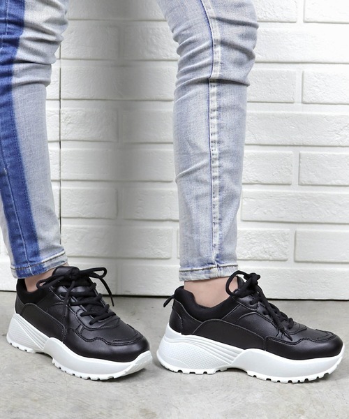 LoveHunter/☆軽量☆厚底ダッドスニーカー《約5.5cmソール》(1536)ホワイトスニーカー