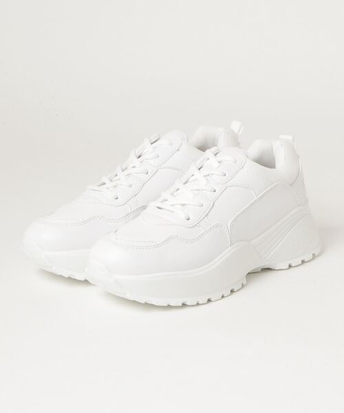 LoveHunter/☆軽量☆厚底ダッドスニーカー《約5.5cmソール》(1536)ホワイトスニーカー