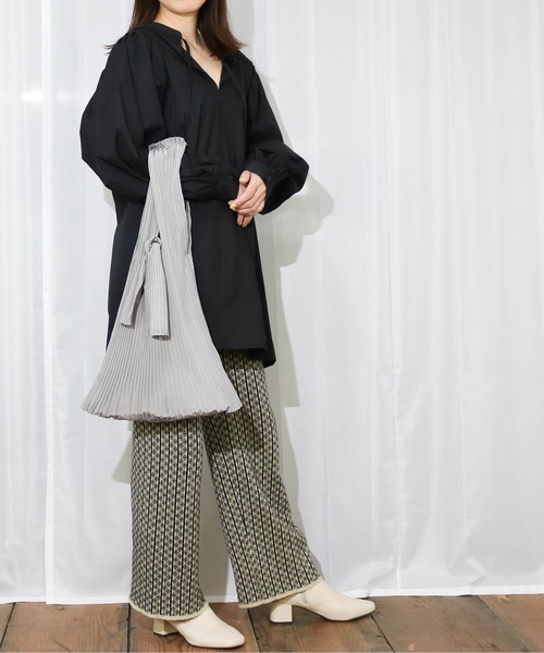 Per sist ence（パーシエンス）の「Per sist ence/パーシエンス　プリーツバッグ（トートバッグ・レディース・ライトブルー/ブラック/ベージュ/グレー・FREE）」の11枚目の写真