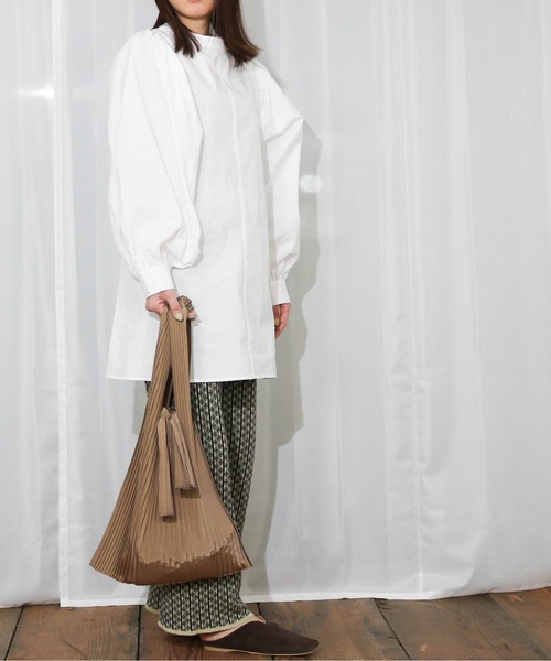 Per sist ence（パーシエンス）の「Per sist ence/パーシエンス　プリーツバッグ（トートバッグ・レディース・ライトブルー/ブラック/ベージュ/グレー・FREE）」の17枚目の写真