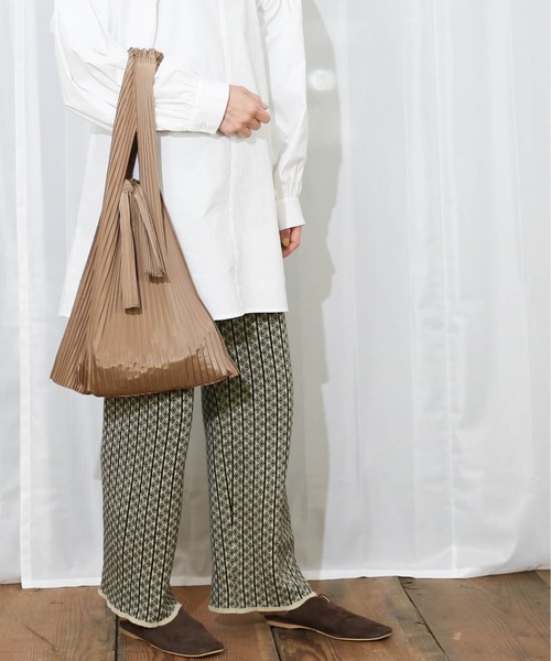 Per sist ence（パーシエンス）の「Per sist ence/パーシエンス　プリーツバッグ（トートバッグ・レディース・ライトブルー/ブラック/ベージュ/グレー・FREE）」の19枚目の写真