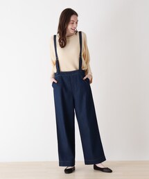 SHOO・LA・RUE | サスペンダー付きデニムワイドパンツ(デニムパンツ)