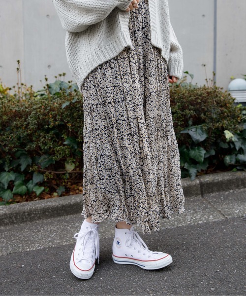 flower（フラワー）の「フラワリーワッシャースカート（スカート・レディース・ホワイト/ブラック・FREE）」の2枚目の写真