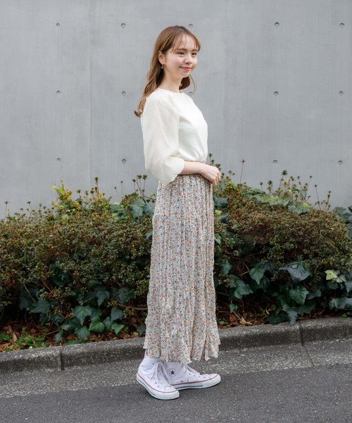 flower（フラワー）の「フラワリーワッシャースカート（スカート・レディース・ホワイト/ブラック・FREE）」の6枚目の写真