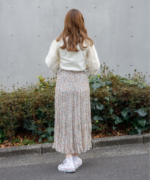 flower（フラワー）の「フラワリーワッシャースカート（スカート・レディース・ホワイト/ブラック・FREE）」の7枚目の写真