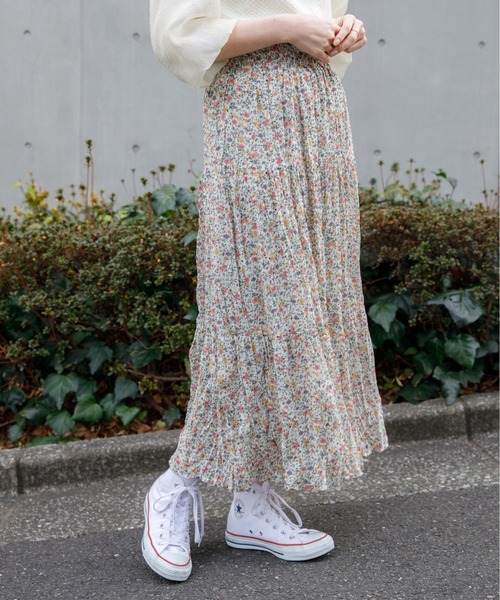 flower（フラワー）の「フラワリーワッシャースカート（スカート・レディース・ホワイト/ブラック・FREE）」の8枚目の写真