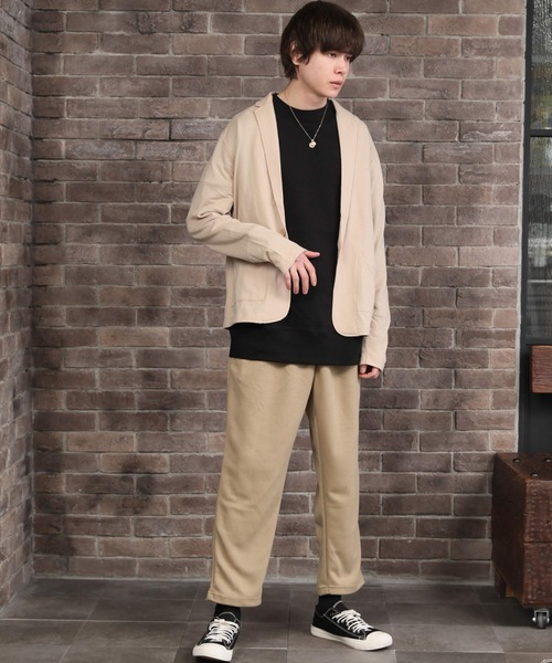 ARCADE（アーケード）の「ワイドテーパード スウェット イージー シェフパンツ（スウェットパンツ・メンズ・ブラック/ネイビー/グレー系その他/チャコールグレー/カーキ/チェック/ストライプ/ベージュ・XL/L/M）」の12枚目の写真