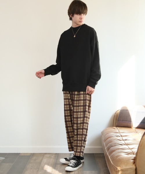 ARCADE（アーケード）の「ワイドテーパード スウェット イージー シェフパンツ（スウェットパンツ・メンズ・ブラック/ネイビー/グレー系その他/チャコールグレー/カーキ/チェック/ストライプ/ベージュ・XL/L/M）」の19枚目の写真