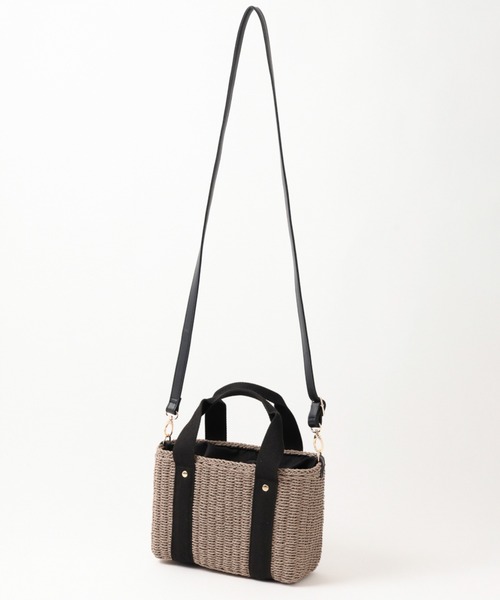 LEPSIM（レプシィム）の「ペーパーミニＴＯＴＥ　929438（ショルダーバッグ・レディース・ブラック/ベージュ/グレイッシュベージュ・ONE SIZE）」の4枚目の写真