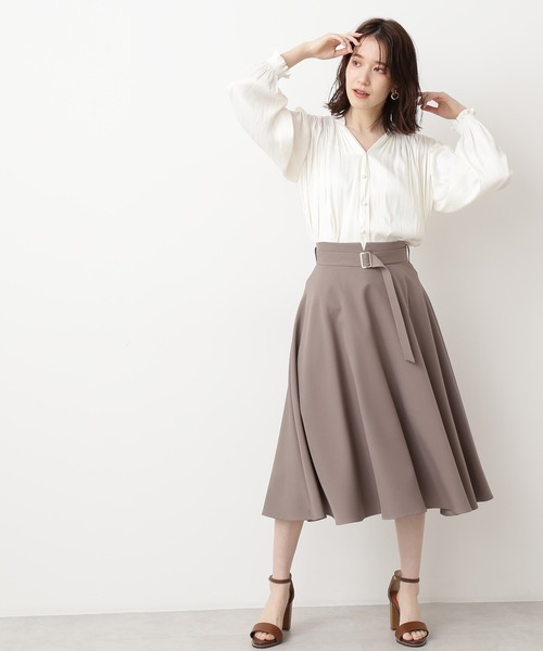 N.（N. Natural Beauty Basic）（エヌエヌナチュラルビューティーベーシック）の「◆サテンシャーリングスリーブブラウス（シャツ/ブラウス・レディース・オレンジ/オフホワイト/ラベンダー・MEDIUM）」の8枚目の写真