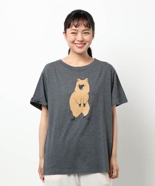 チチカカ（チチカカ）の「クウォッカTシャツ（Tシャツ/カットソー・レディース・チャコールグレー/ピンク・FREE）」の5枚目の写真