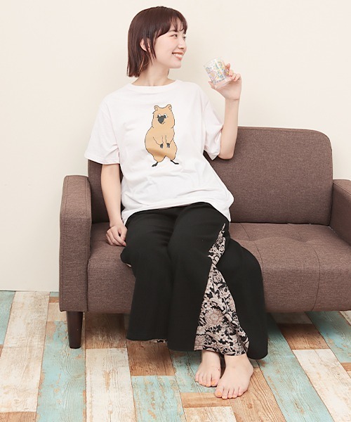 チチカカ（チチカカ）の「クウォッカTシャツ（Tシャツ/カットソー・レディース・チャコールグレー/ピンク・FREE）」の3枚目の写真