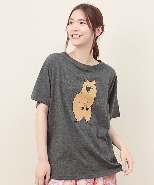 チチカカ（チチカカ）の「クウォッカTシャツ（Tシャツ/カットソー・レディース・チャコールグレー/ピンク・FREE）」の15枚目の写真