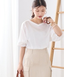 OMNES Another Edition | 製品洗い綿サテン ボリューム袖2wayプルオーバーシャツ(シャツ/ブラウス)