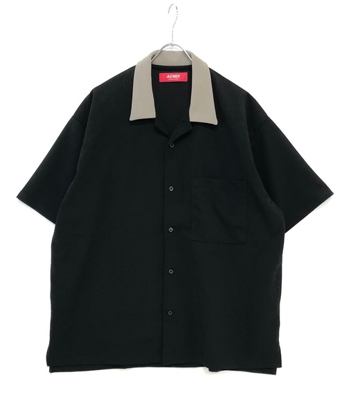 ADMIX/ATELIER SAB MEN（アドミックスアトリエサブメン）の「梨地 ジョーゼット ジャージ 配色カラー オーバーサイズ 半袖 ボウリングシャツ（シャツ/ブラウス・メンズ・ブラック/ブルーグレー/グレイッシュベージュ・48/50）」の17枚目の写真