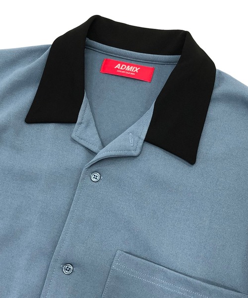 ADMIX/ATELIER SAB MEN（アドミックスアトリエサブメン）の「梨地 ジョーゼット ジャージ 配色カラー オーバーサイズ 半袖 ボウリングシャツ（シャツ/ブラウス・メンズ・ブラック/ブルーグレー/グレイッシュベージュ・48/50）」の15枚目の写真