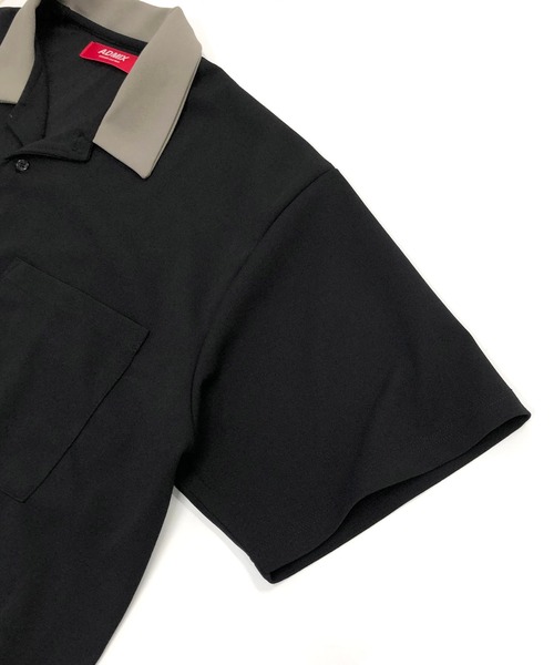 ADMIX/ATELIER SAB MEN（アドミックスアトリエサブメン）の「梨地 ジョーゼット ジャージ 配色カラー オーバーサイズ 半袖 ボウリングシャツ（シャツ/ブラウス・メンズ・ブラック/ブルーグレー/グレイッシュベージュ・48/50）」の13枚目の写真