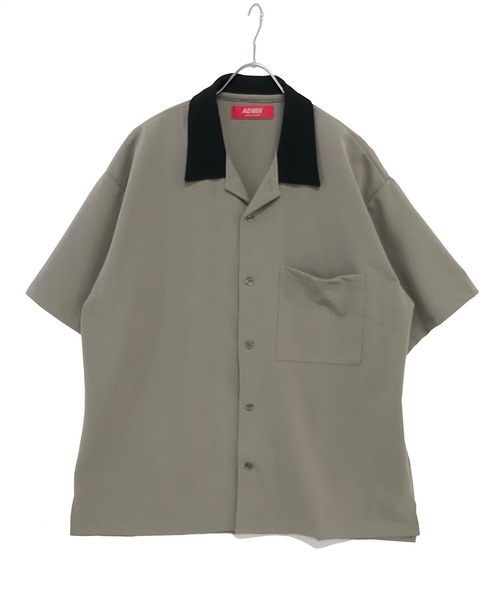 ADMIX/ATELIER SAB MEN（アドミックスアトリエサブメン）の「梨地 ジョーゼット ジャージ 配色カラー オーバーサイズ 半袖 ボウリングシャツ（シャツ/ブラウス・メンズ・ブラック/ブルーグレー/グレイッシュベージュ・48/50）」の16枚目の写真