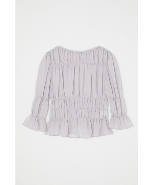 MOUSSY（マウジー）の「SHIRRING ブラウス（シャツ/ブラウス・レディース・ライトパープル/キャメル/ダークブラウン・FREE）」の4枚目の写真