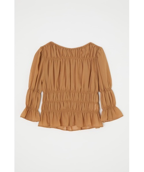 MOUSSY（マウジー）の「SHIRRING ブラウス（シャツ/ブラウス・レディース・ライトパープル/キャメル/ダークブラウン・FREE）」の11枚目の写真