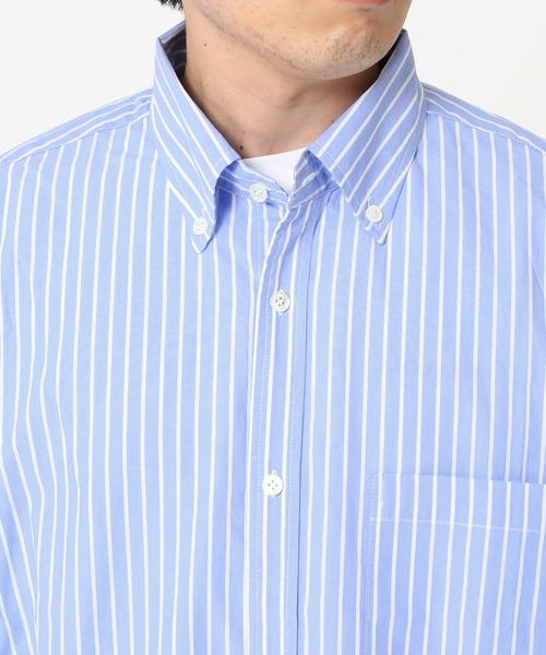 セール】ビッグシルエット ボタンダウンストライプシャツ（シャツ