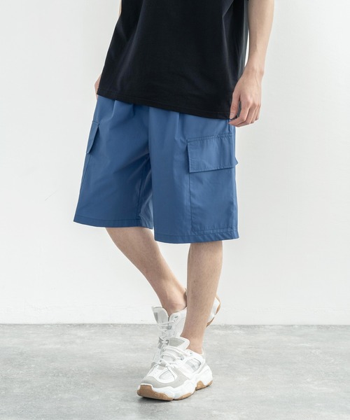 Rocky Monroe（ロッキーモンロー）の「タイプライターワイドカーゴショーツ（カーゴパンツ・メンズ・ブラック/ベージュ/カーキ/ブルー・L/LL/M）」の17枚目の写真