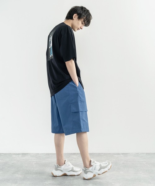 Rocky Monroe（ロッキーモンロー）の「タイプライターワイドカーゴショーツ（カーゴパンツ・メンズ・ブラック/ベージュ/カーキ/ブルー・L/LL/M）」の19枚目の写真