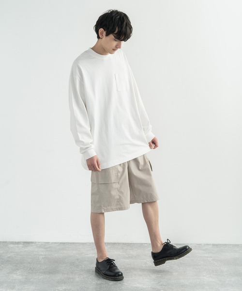 Rocky Monroe（ロッキーモンロー）の「タイプライターワイドカーゴショーツ（カーゴパンツ・メンズ・ブラック/ベージュ/カーキ/ブルー・L/LL/M）」の12枚目の写真