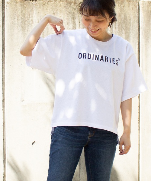 ALL ORDINARIES(オールオーディナリーズ)の「ORDINARIESロゴオーバーTシャツ(Tシャツ/カットソー・レディース・ホワイト/ベージュ/オリーブ/ブラック・M/XS/L)」の11枚目の写真