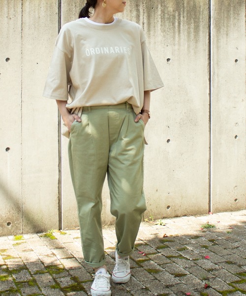 ALL ORDINARIES(オールオーディナリーズ)の「ORDINARIESロゴオーバーTシャツ(Tシャツ/カットソー・レディース・ホワイト/ベージュ/オリーブ/ブラック・M/XS/L)」の20枚目の写真