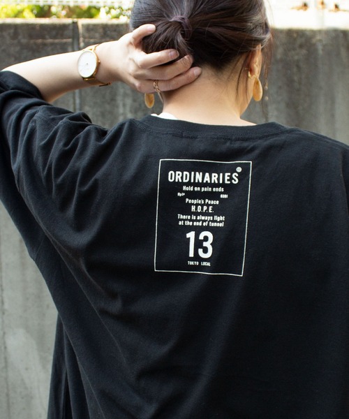 ALL ORDINARIES(オールオーディナリーズ)の「ORDINARIESロゴオーバーTシャツ(Tシャツ/カットソー・レディース・ホワイト/ベージュ/オリーブ/ブラック・M/XS/L)」の15枚目の写真