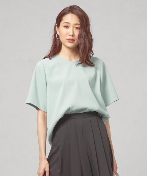 closet story（クローゼットストーリー）の「＜closet story＞ ジョーゼット Vネック TEE ブラウス（シャツ/ブラウス・レディース・ホワイト/ライム/ライトピンク・FREE）」の2枚目の写真