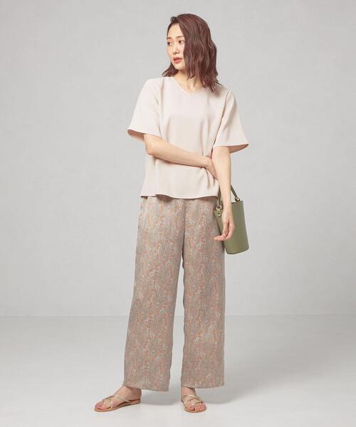 closet story（クローゼットストーリー）の「＜closet story＞ ジョーゼット Vネック TEE ブラウス（シャツ/ブラウス・レディース・ホワイト/ライム/ライトピンク・FREE）」の9枚目の写真