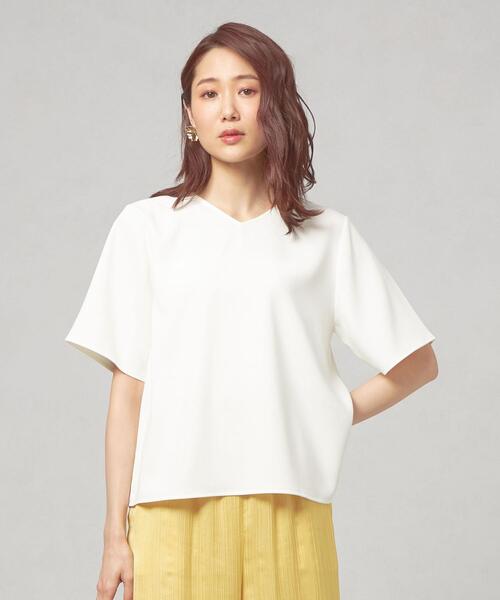 closet story（クローゼットストーリー）の「＜closet story＞ ジョーゼット Vネック TEE ブラウス（シャツ/ブラウス・レディース・ホワイト/ライム/ライトピンク・FREE）」の15枚目の写真