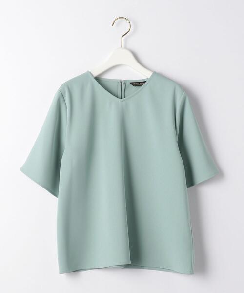 closet story（クローゼットストーリー）の「＜closet story＞ ジョーゼット Vネック TEE ブラウス（シャツ/ブラウス・レディース・ホワイト/ライム/ライトピンク・FREE）」の7枚目の写真