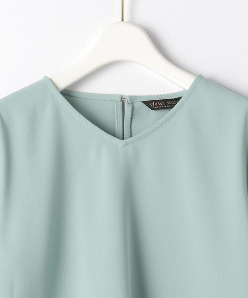 closet story（クローゼットストーリー）の「＜closet story＞ ジョーゼット Vネック TEE ブラウス（シャツ/ブラウス・レディース・ホワイト/ライム/ライトピンク・FREE）」の10枚目の写真