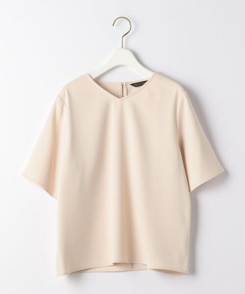 closet story（クローゼットストーリー）の「＜closet story＞ ジョーゼット Vネック TEE ブラウス（シャツ/ブラウス・レディース・ホワイト/ライム/ライトピンク・FREE）」の8枚目の写真