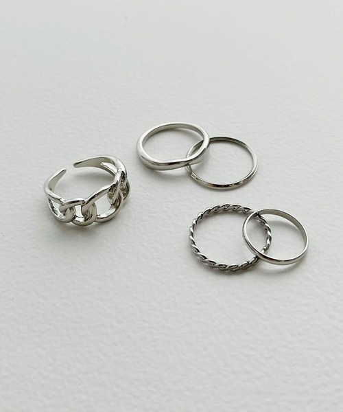 apres jour mignon(アプレジュールミニョン)の「【apresjour mignon×ARIAZ】5セットリング(リング・レディース・シルバー/ゴールド・ONESIZE)」の5枚目の写真