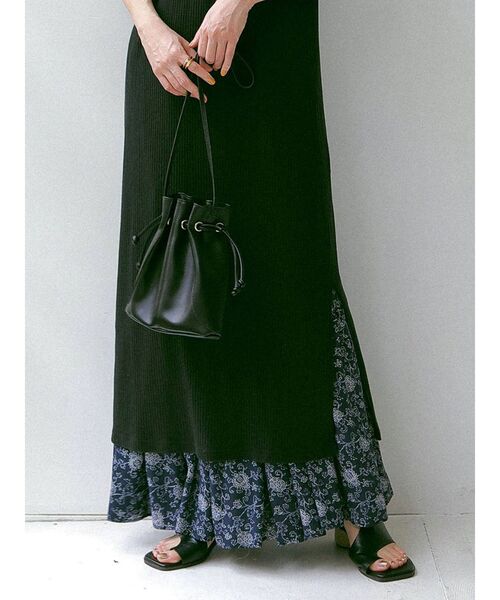 Ungrid（アングリッド）の「フラワーマキシスカート（スカート・レディース・ネイビー/オフホワイト・FREE）」の3枚目の写真