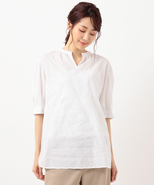 J.PRESS Ladies(J.プレス レディス)の「【洗える】70アキハレース チュニック ブラウス(シャツ/ブラウス・レディース・ホワイト系/ベージュ系/ライトグリーン系・XS)」の14枚目の写真