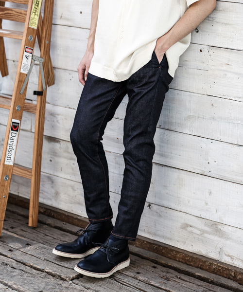 MR.OLIVE（ミスターオリーブ）の「スーパー ストレッチデニム / ワンウォッシュ アンクルカット スリムパンツ(ストレッチスキニーパンツ)（デニムパンツ・メンズ・インディゴブルー・MEDIUM/SMALL/LARGE）」の14枚目の写真