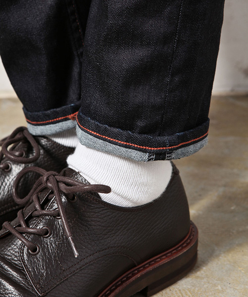 MR.OLIVE（ミスターオリーブ）の「スーパー ストレッチデニム / ワンウォッシュ アンクルカット スリムパンツ(ストレッチスキニーパンツ)（デニムパンツ・メンズ・インディゴブルー・MEDIUM/SMALL/LARGE）」の6枚目の写真