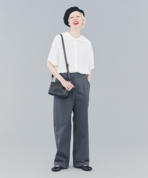 EDIT Gris（エディットグリ）の「ツイルタックパンツ（その他パンツ・レディース・ブラック/ベージュ・FREE）」の2枚目の写真