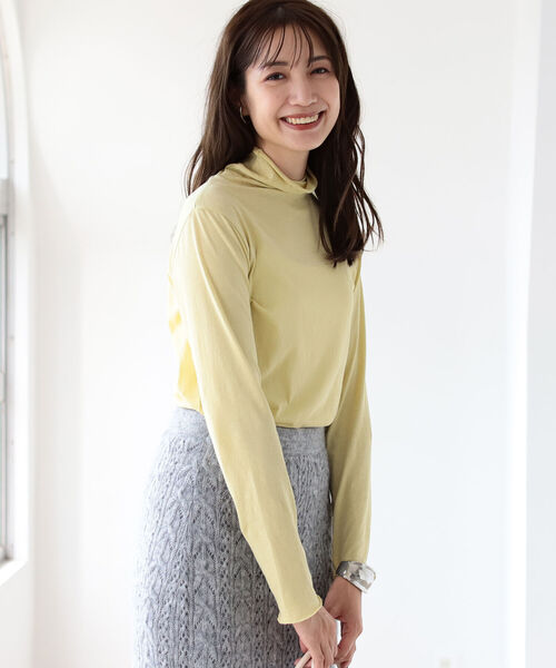 B:MING by BEAMS(ビーミングバイビームス)の「B:MING by BEAMS / シアー タートル プルオーバー 21AW(Tシャツ/カットソー・レディース・ブラック/グレー系/イエロー系・ONESIZE)」の1枚目の写真