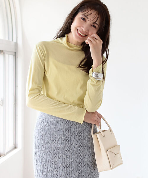 B:MING by BEAMS(ビーミングバイビームス)の「B:MING by BEAMS / シアー タートル プルオーバー 21AW(Tシャツ/カットソー・レディース・ブラック/グレー系/イエロー系・ONESIZE)」の10枚目の写真