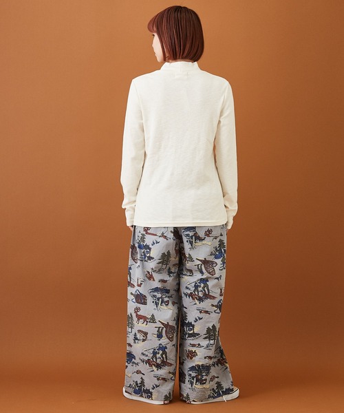 CUBE SUGAR（キューブシュガー）の「ショートスラブフライス 無地 長袖 ハイネック（Tシャツ/カットソー・レディース・ホワイト/ブラック/カーキ/イエロー/トップグレー/レンガ・M）」の10枚目の写真