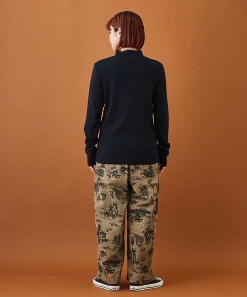 CUBE SUGAR（キューブシュガー）の「ショートスラブフライス 無地 長袖 ハイネック（Tシャツ/カットソー・レディース・ホワイト/ブラック/カーキ/イエロー/トップグレー/レンガ・M）」の18枚目の写真