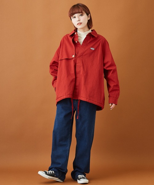 CUBE SUGAR（キューブシュガー）の「ショートスラブフライス 無地 長袖 ハイネック（Tシャツ/カットソー・レディース・ホワイト/ブラック/カーキ/イエロー/トップグレー/レンガ・M）」の7枚目の写真