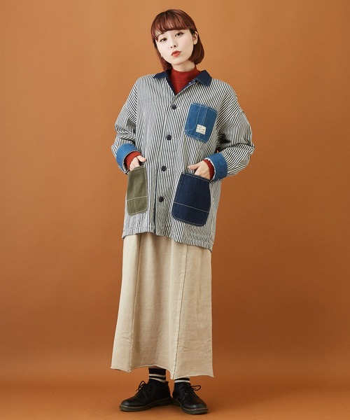 CUBE SUGAR（キューブシュガー）の「ショートスラブフライス 無地 長袖 ハイネック（Tシャツ/カットソー・レディース・ホワイト/ブラック/カーキ/イエロー/トップグレー/レンガ・M）」の19枚目の写真